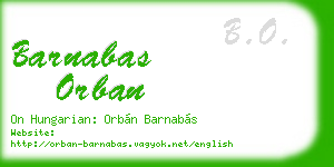 barnabas orban business card
